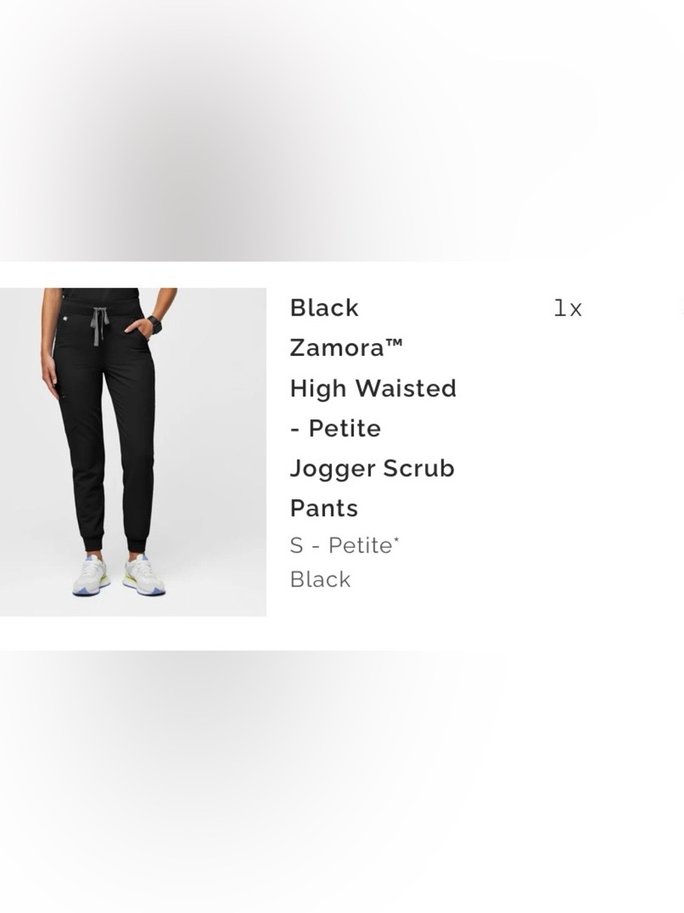 FIGS Black Zamora High-Waisted Petite Jogger Scrub Pants